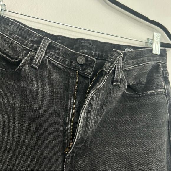 Vince High Waist Vintage Straight Jeans Distressed Black Size 27 - Picture 8 of 13